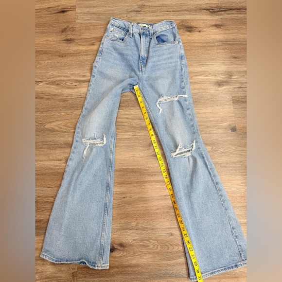 Levis 70s High Flare Jeans Womens 25 Distressed Denim Flared Leg Vintage Light - Picture 7 of 11